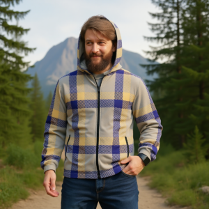 Blu Tartan / Unisex Heavy Cotton Jacket