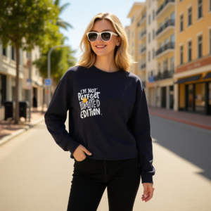 Limited Edition / Unisex Boat Neckline Cotton Sweatshirt