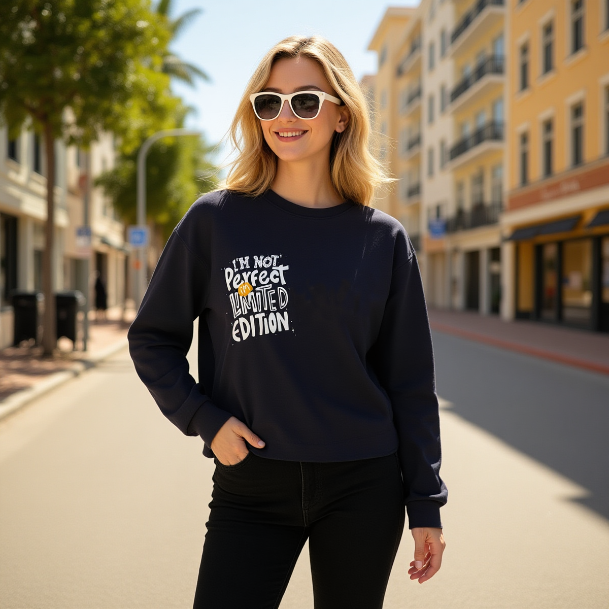 Limited Edition / Unisex Boat Neckline Cotton Sweatshirt