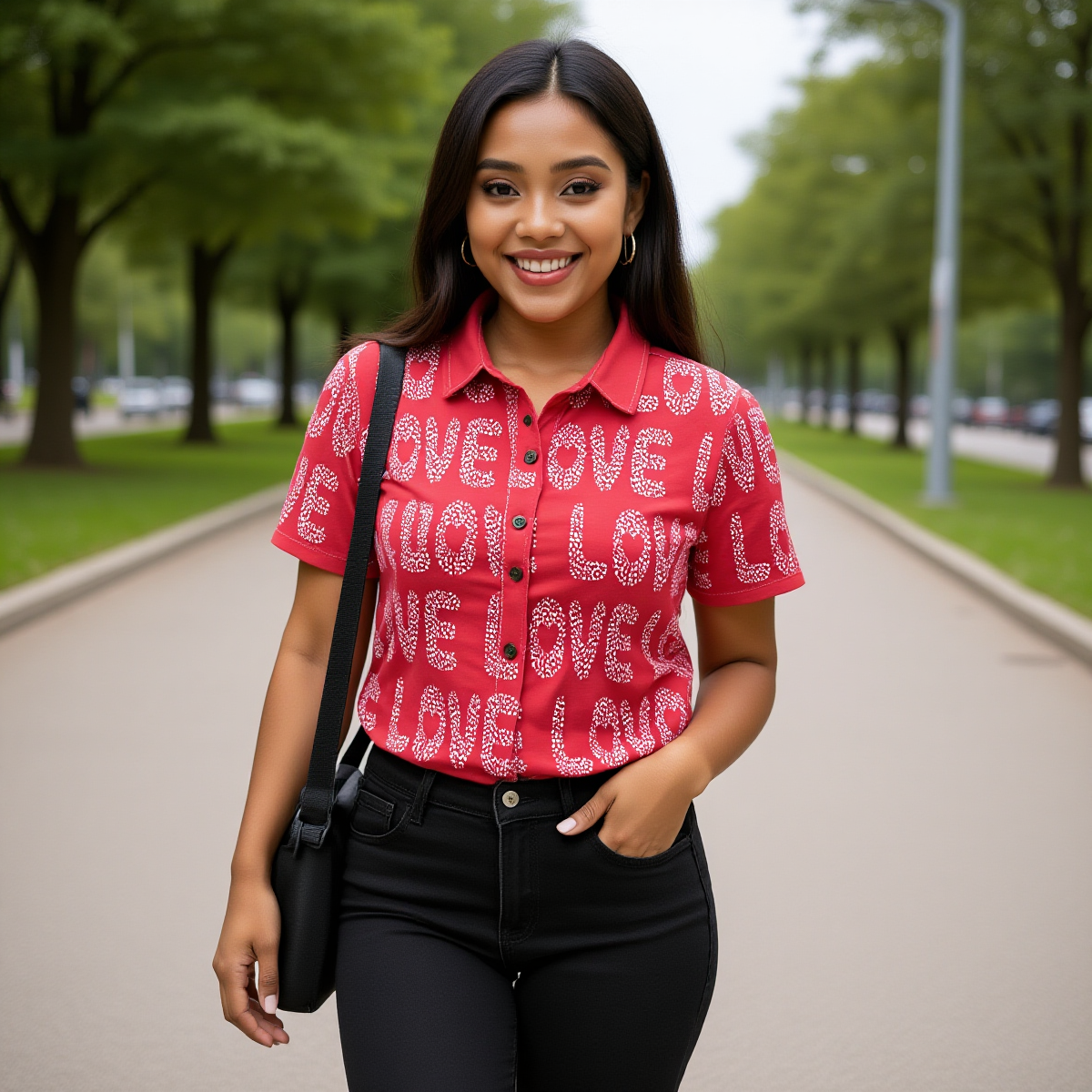 Love / Women's Cotton Shirt (short sleeves)