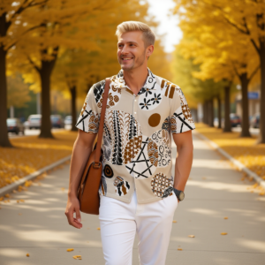 Brown / Men's Hawaiian Shirt