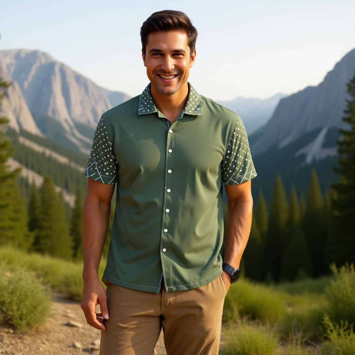 Darkgreen / Men's Hawaiian Shirt