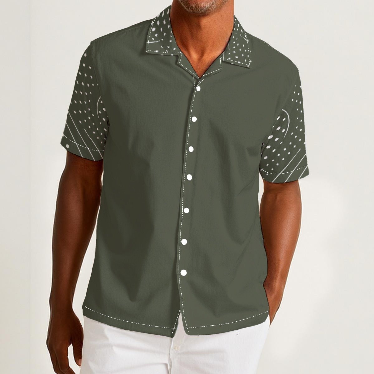Darkgreen / Men's Hawaiian Shirt - immagine 2