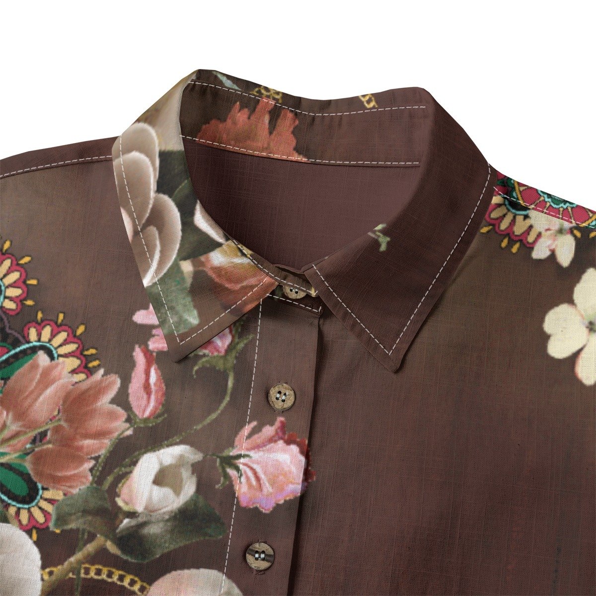 Brown / Women's Cotton Shirt - immagine 4