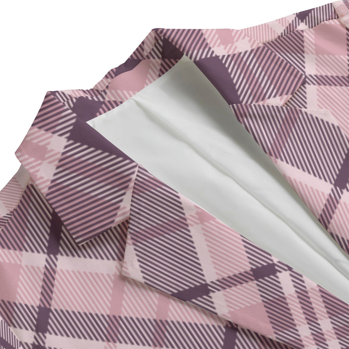 Pink Tartan / Women's Cotton Blazer - immagine 4