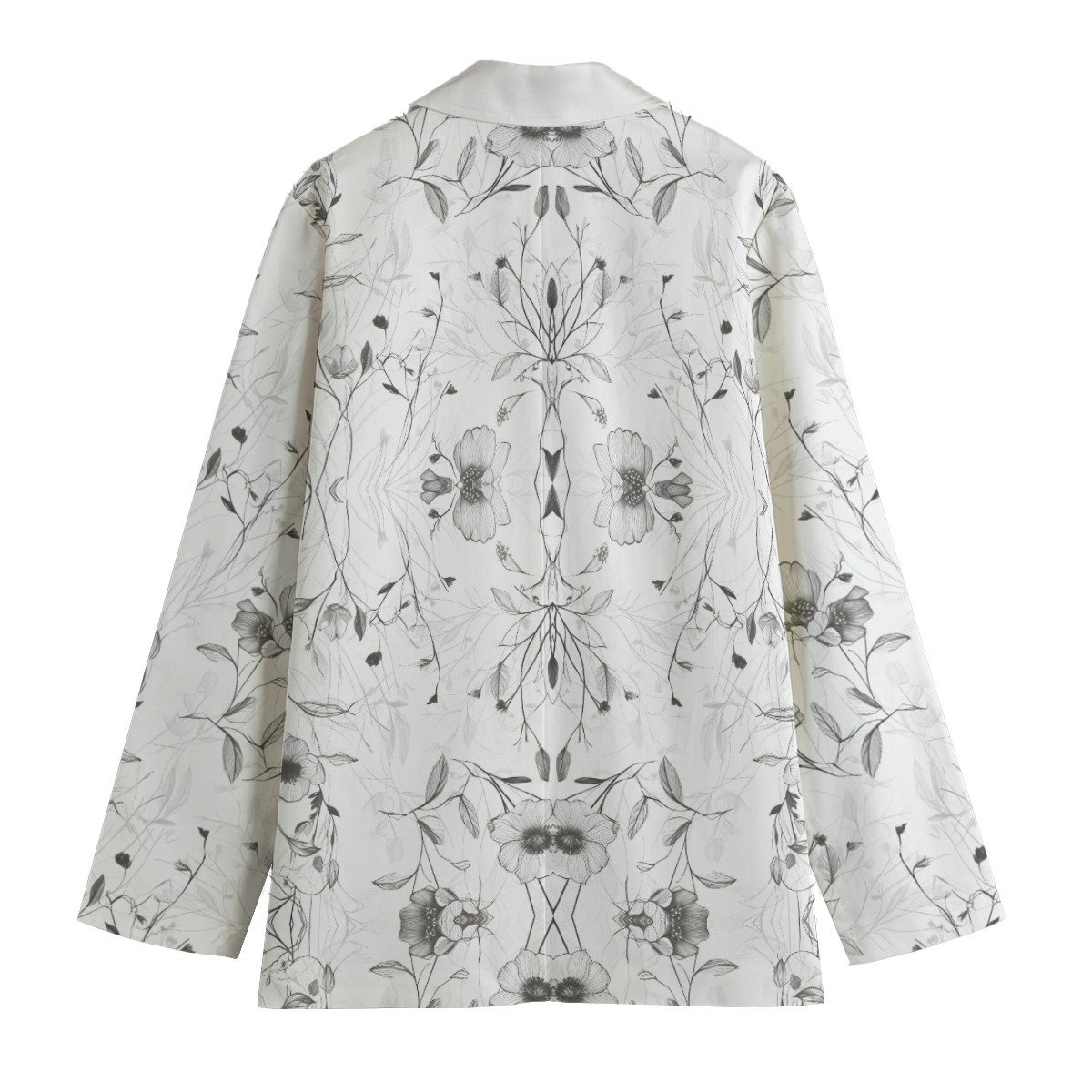 White Flowers / Women's Cotton Blazer - immagine 3