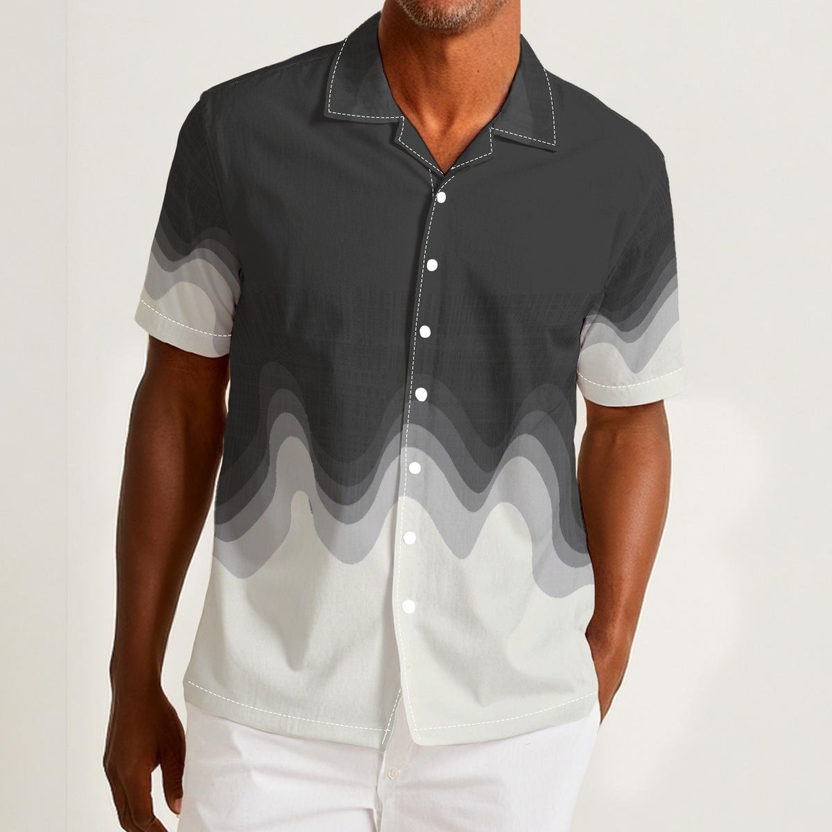 Darkgrey / Men's Hawaiian Shirt - immagine 2