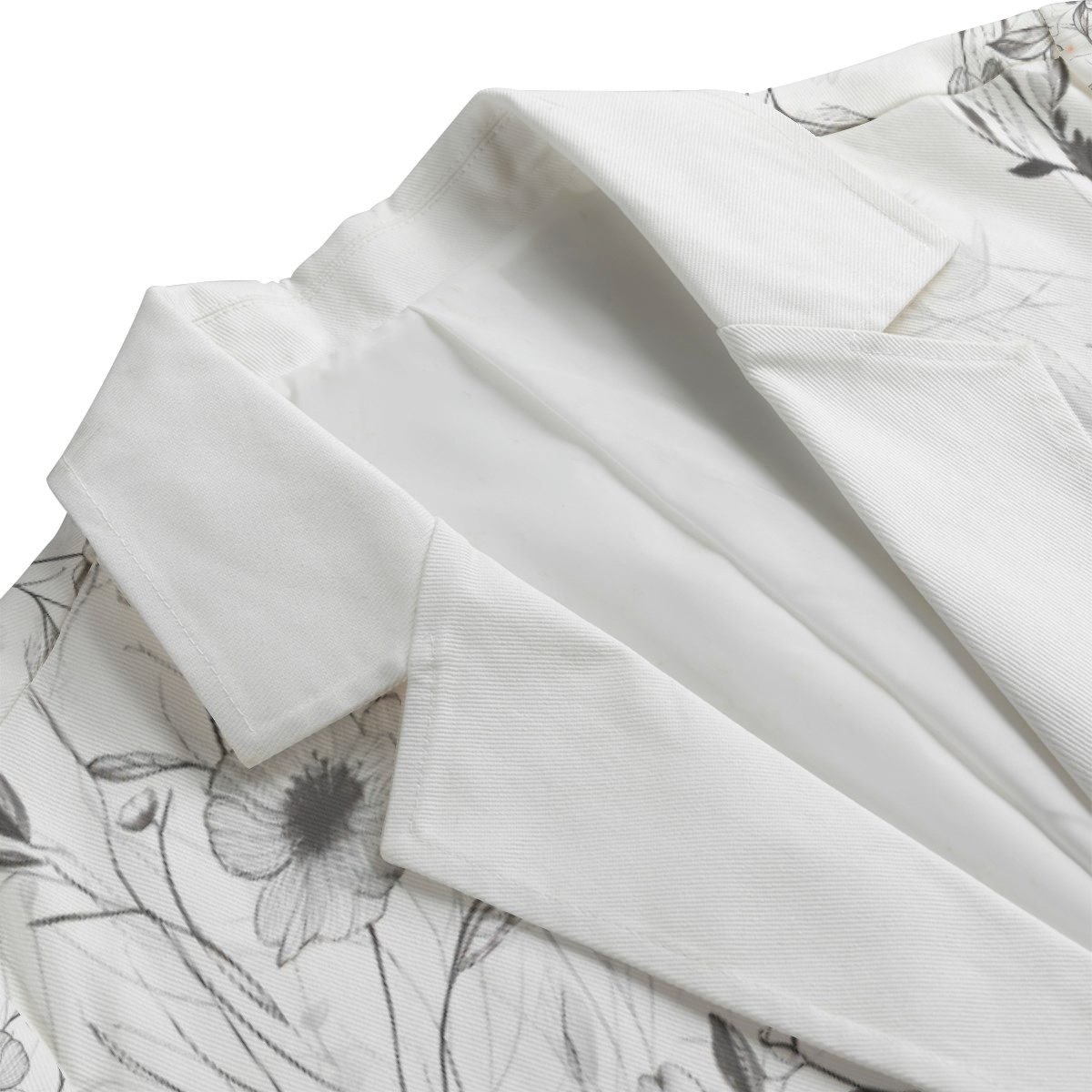 White Flowers / Women's Cotton Blazer - immagine 4