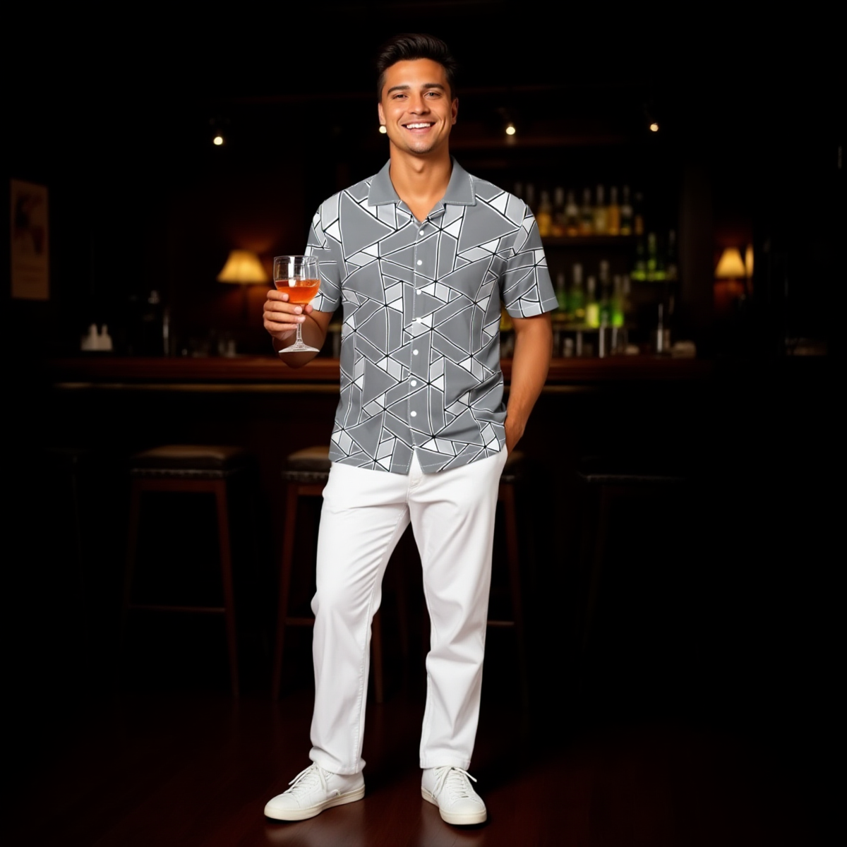 Triangle / Men's Hawaiian Shirt - immagine 4