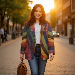 Rainbow / Women's Cotton Blazer