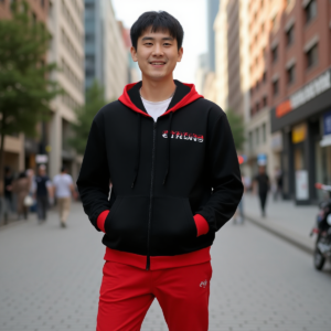 Strong / Unisex Cotton Hoodie With Zipper Closure