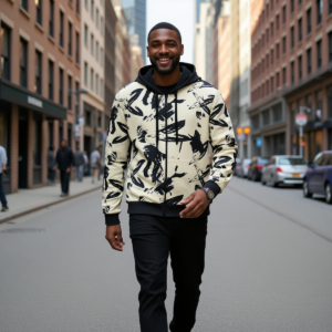 Spotty / Unisex Cotton Hoodie With Zipper Closure