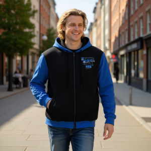 Never Give Up / Unisex Cotton Hoodie With Zipper Closure