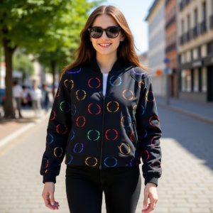 Circle / Unisex Stand Up Collar Jacket With Raglan Sleeve