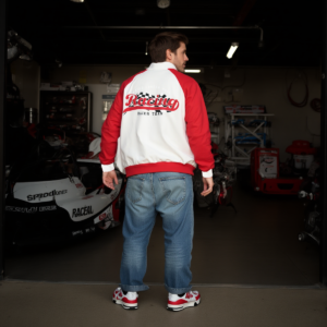 Racing / Unisex Cotton Stand Up Collar Jacket With Raglan Sleeve