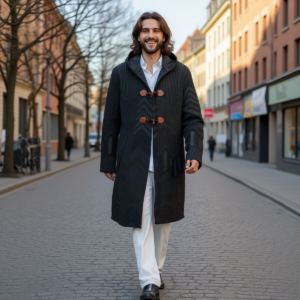 Black / Men's Cotton Greatcoat