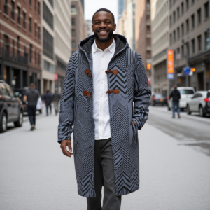 Grey / Men's Cotton Greatcoat