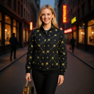 Goldflowers / Unisex Stand Up Collar Jacket With Raglan Sleeve