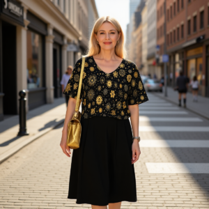 Goldblack / Camicia in cotone con maniche a pipistrello
