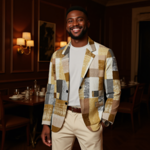 Beigegold / Blazer casual in puro cotone