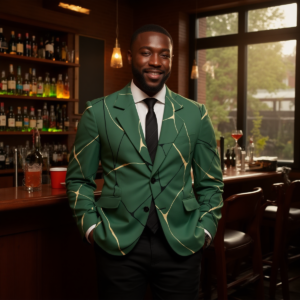 Green / Blazer casual in puro cotone