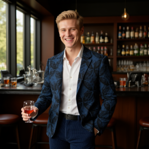 Darkblue / Blazer casual in puro cotone