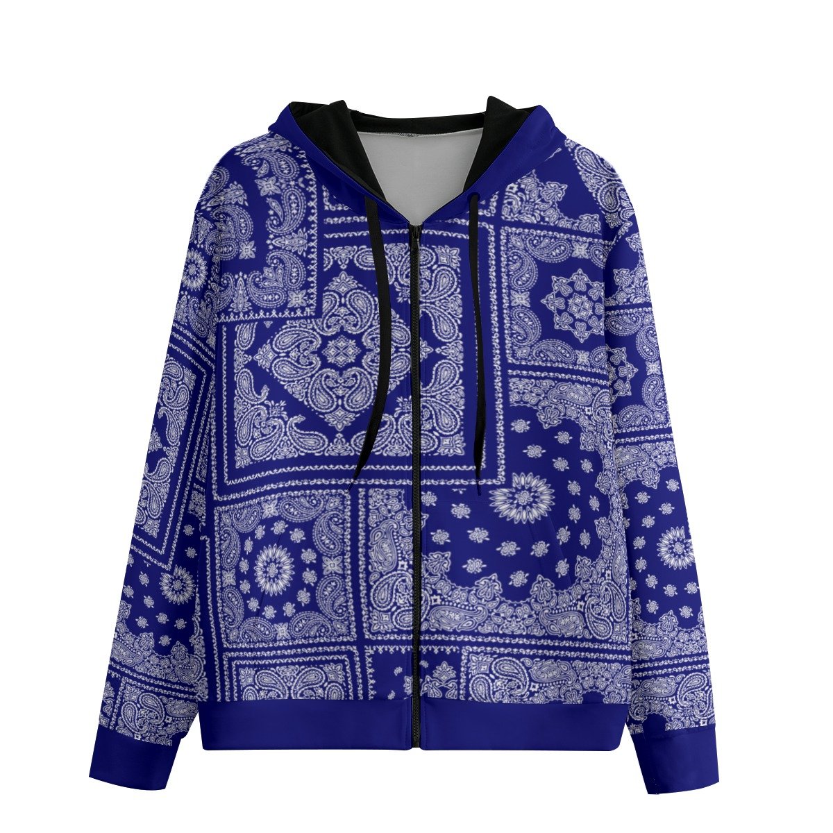 Ricamo Blu / Unisex Cotton Hoodie With Zipper Closure - immagine 2