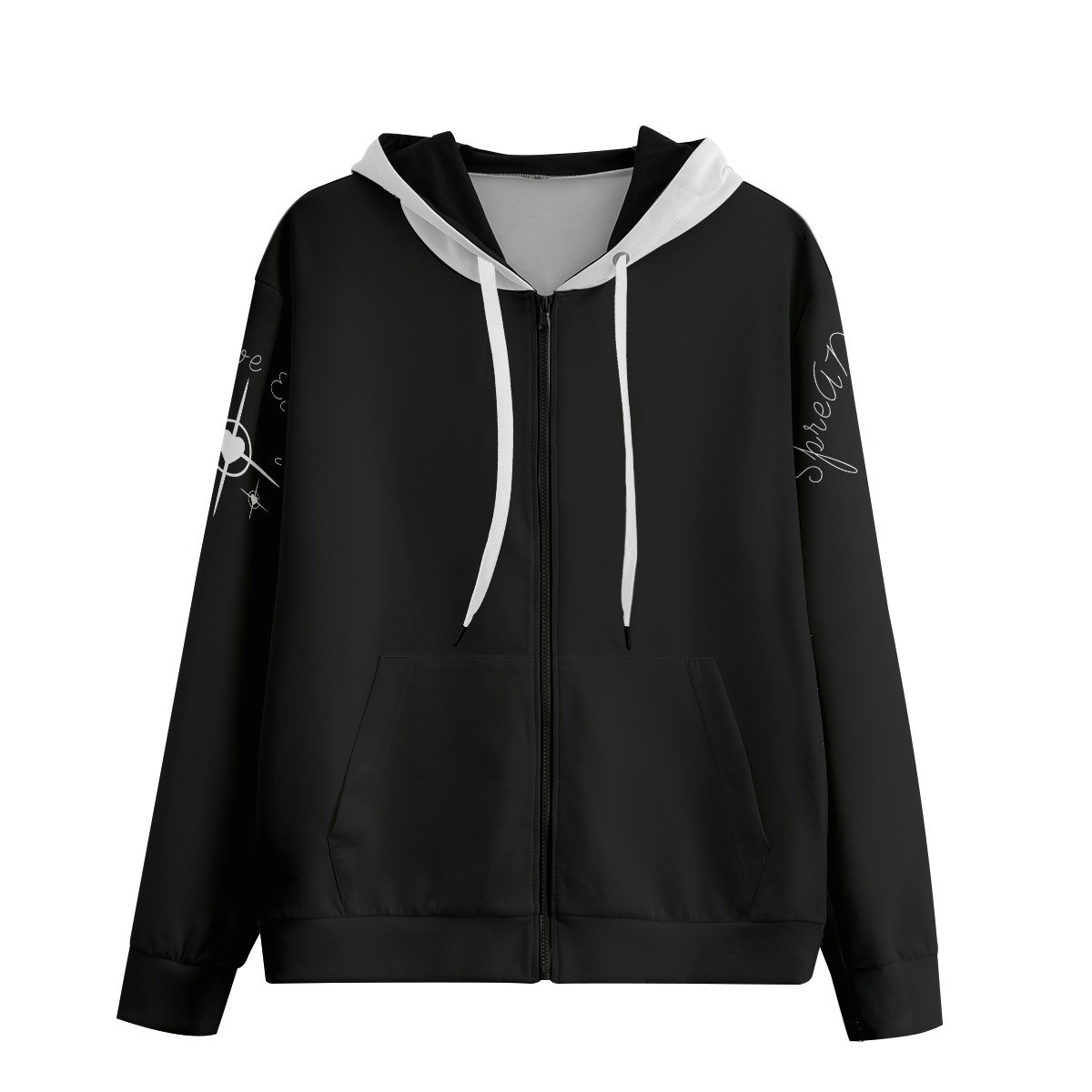 Love Everywhere / Unisex Cotton Hoodie With Zipper Closure - immagine 2