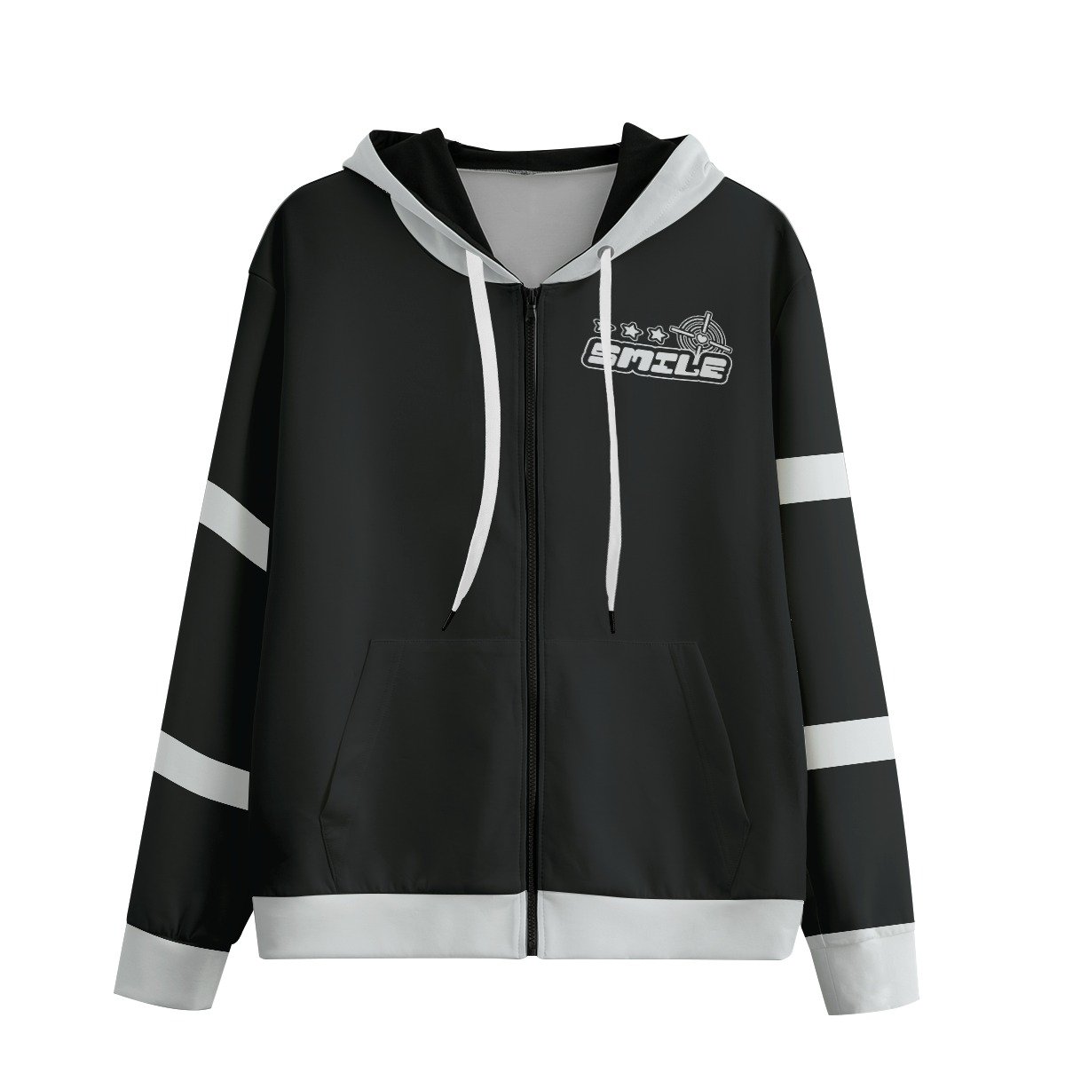 Smile / Unisex Cotton Hoodie With Zipper Closure - immagine 2