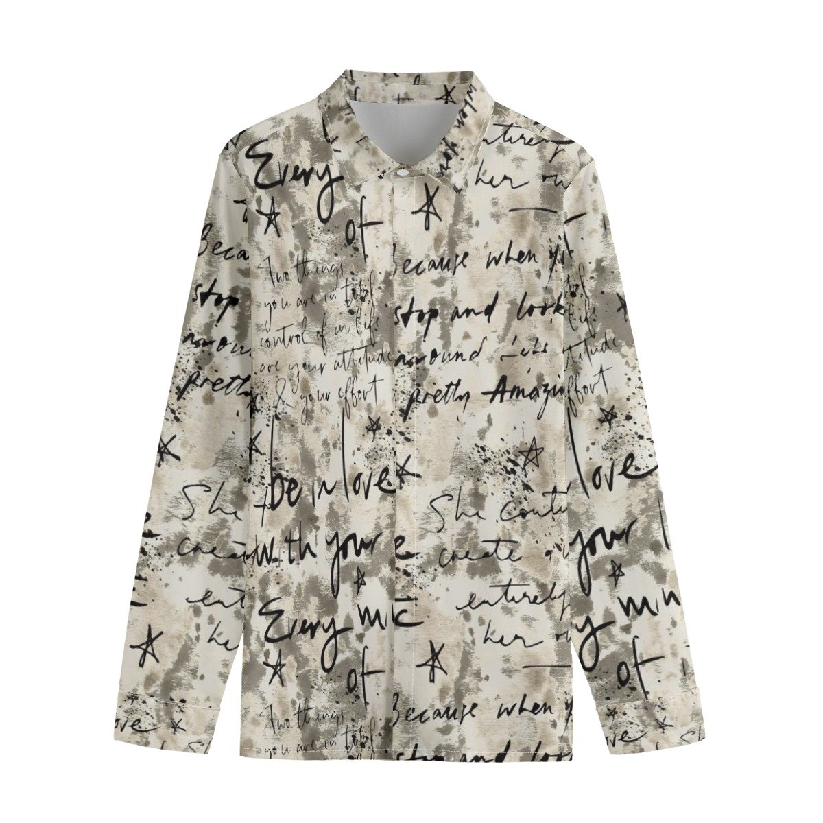 Letter / Men's Long-sleeved Cotton Shirt - immagine 2