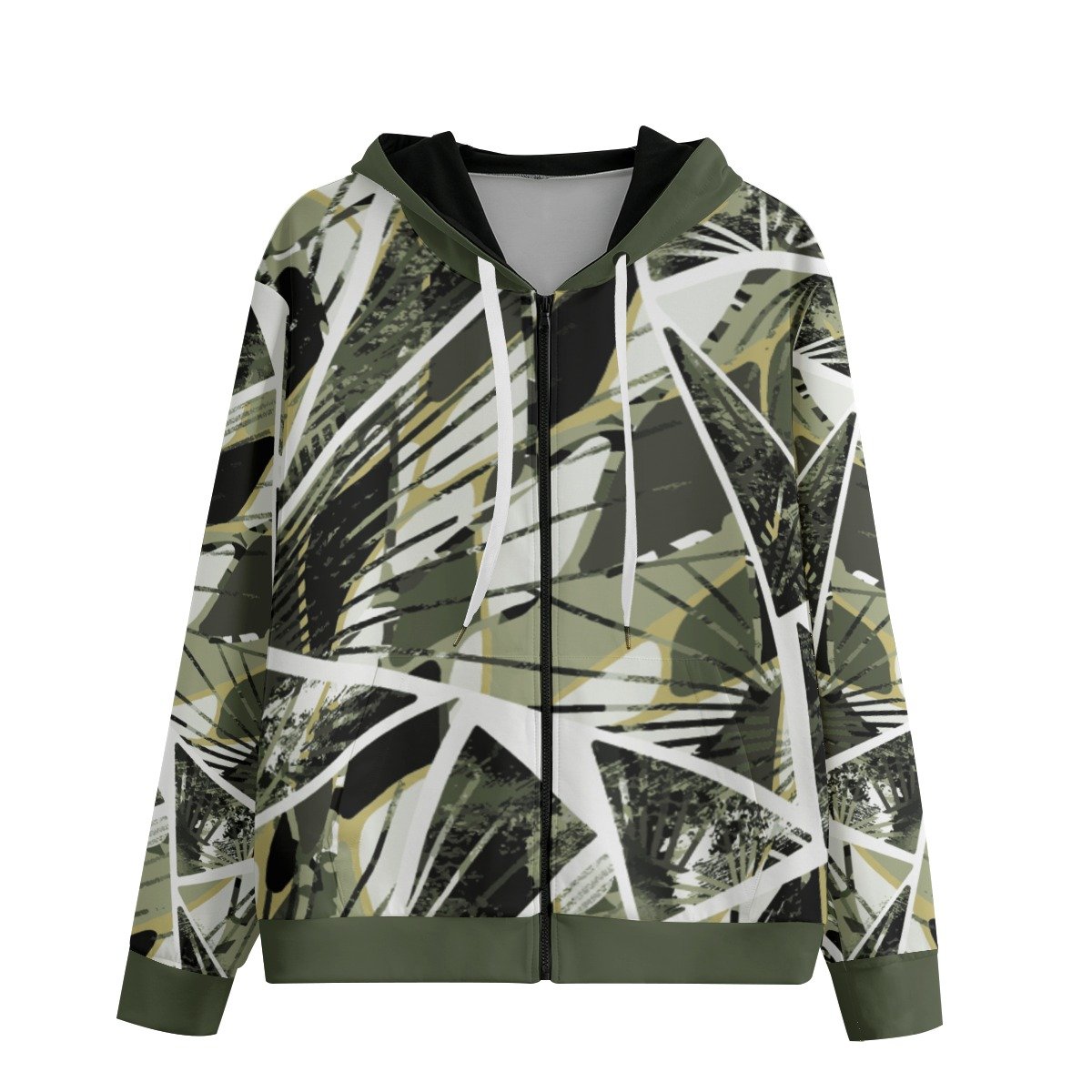 Green / Unisex Cotton Hoodie With Zipper Closure - immagine 2