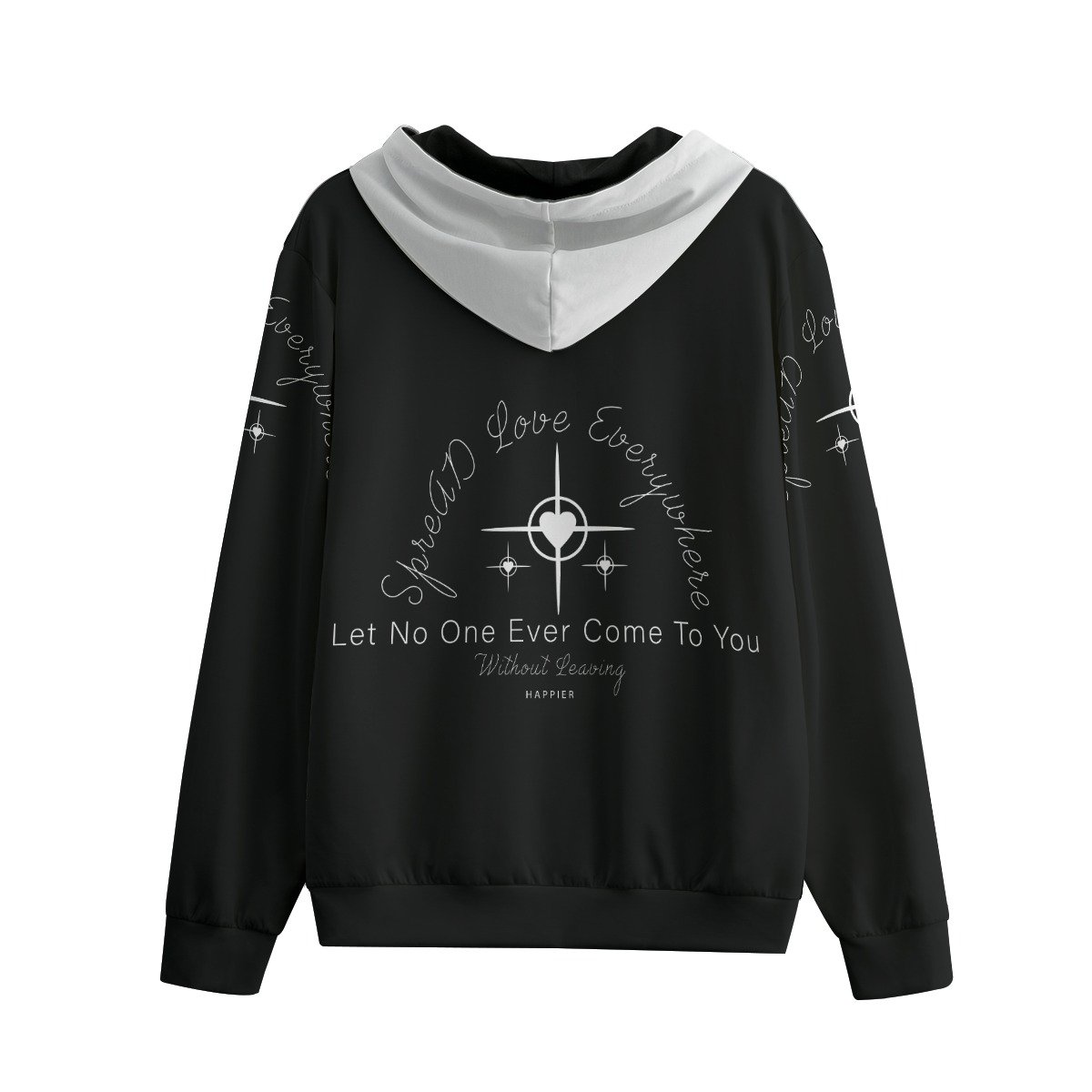 Love Everywhere / Unisex Cotton Hoodie With Zipper Closure - immagine 3