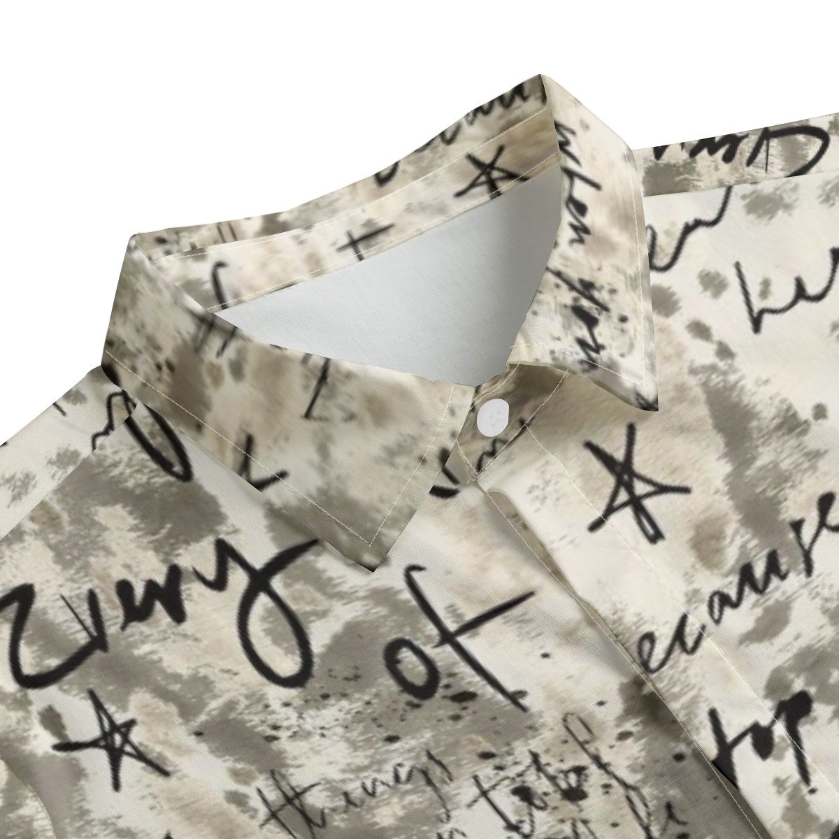 Letter / Men's Long-sleeved Cotton Shirt - immagine 4