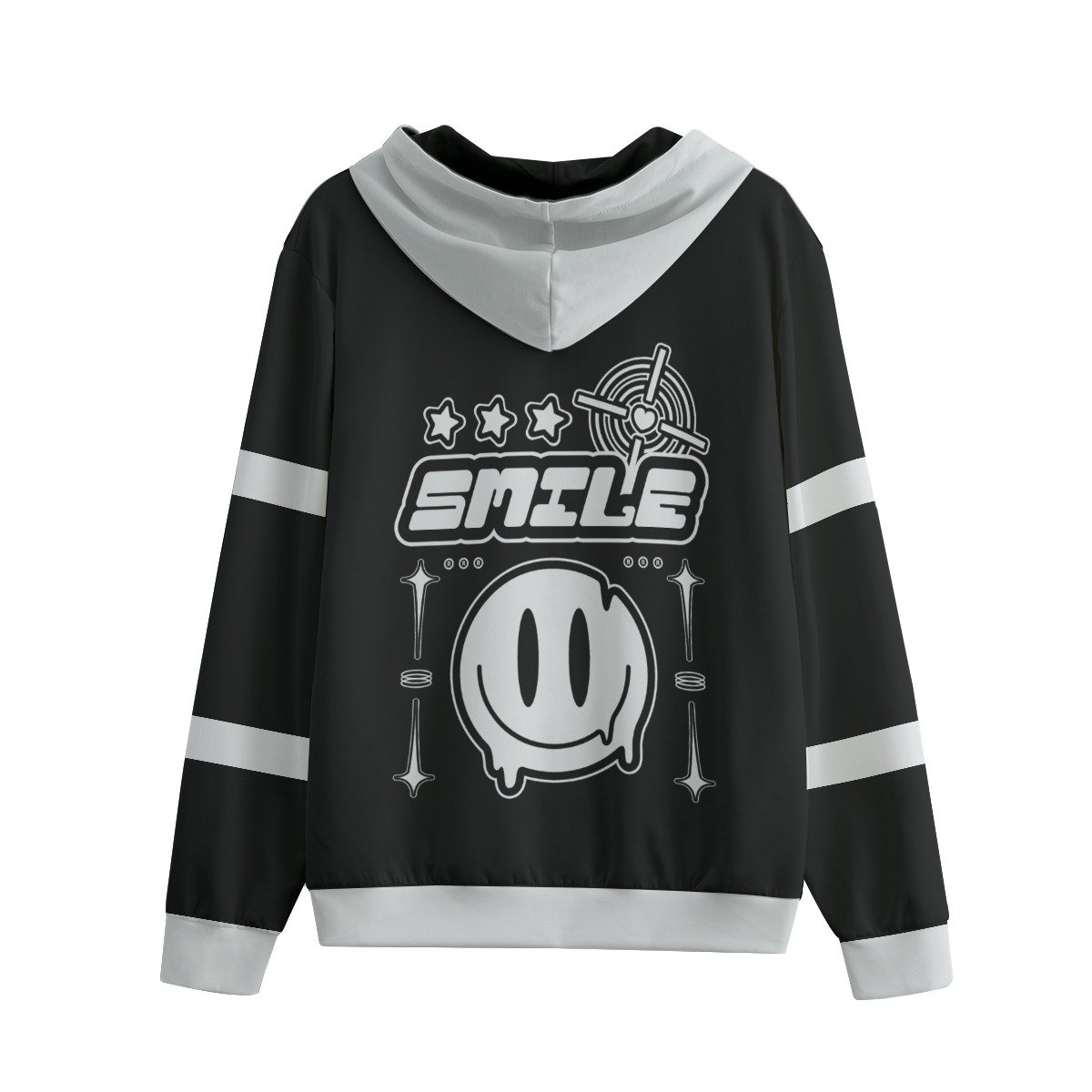 Smile / Unisex Cotton Hoodie With Zipper Closure - immagine 3