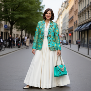 Turchese / Blazer in puro cotone