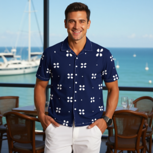 Whiteflower / Camicia hawaiana in cotone